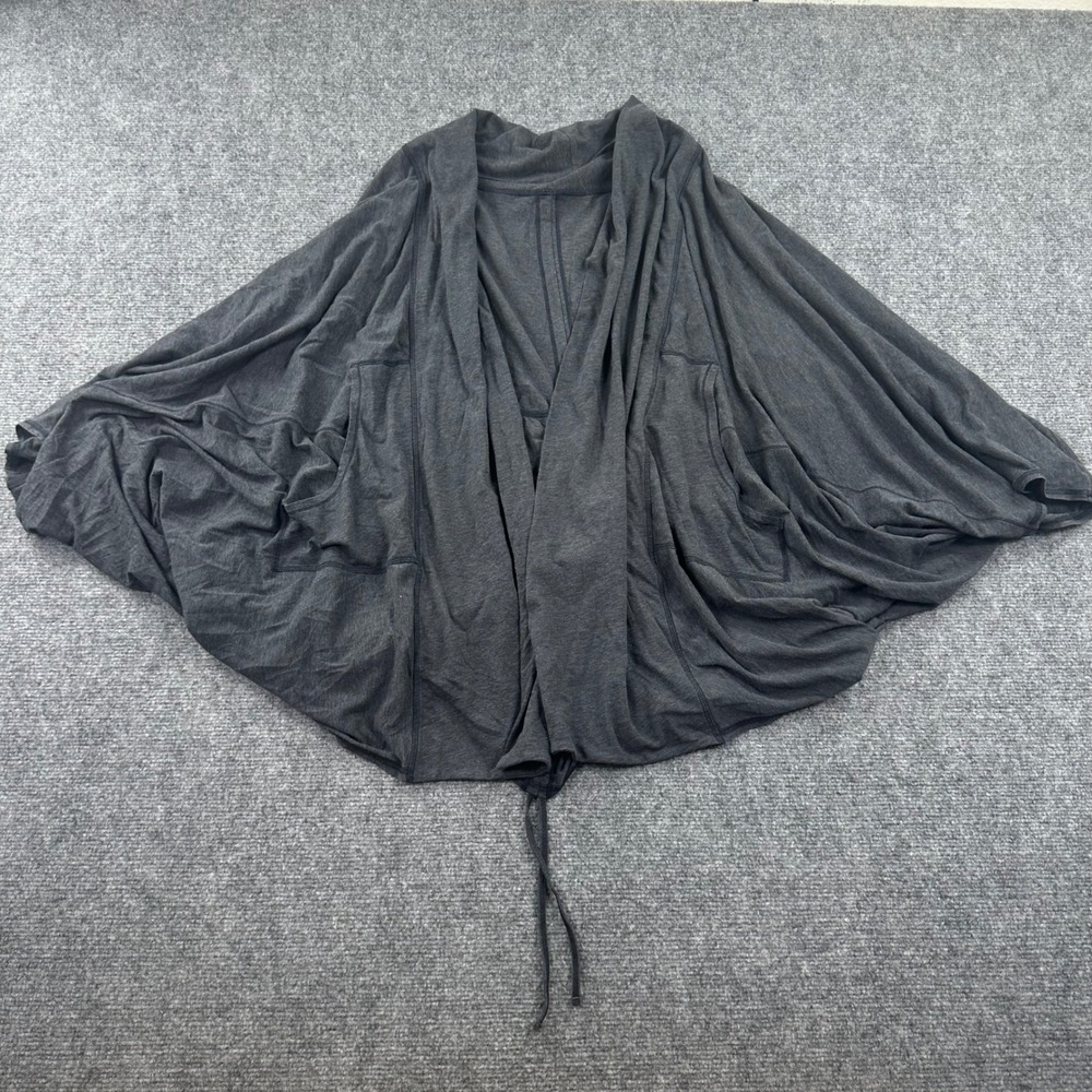 Lululemon Yoga Wrap One Size Gray Draped Ruched Back Cocoon Cardigan Women
